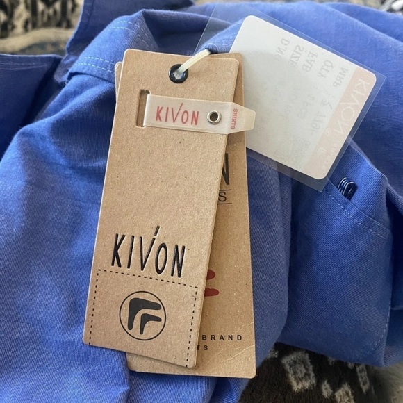 NWT Kivon Blue Slim Fit Cotton Button Up Dress Shirt Mens Size Medium (646) - Picture 4 of 5